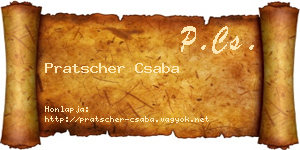 Pratscher Csaba névjegykártya